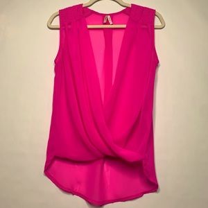 NWOT✨TRUTH NYC Hot Pink Sheer Sleeveless Blouse
